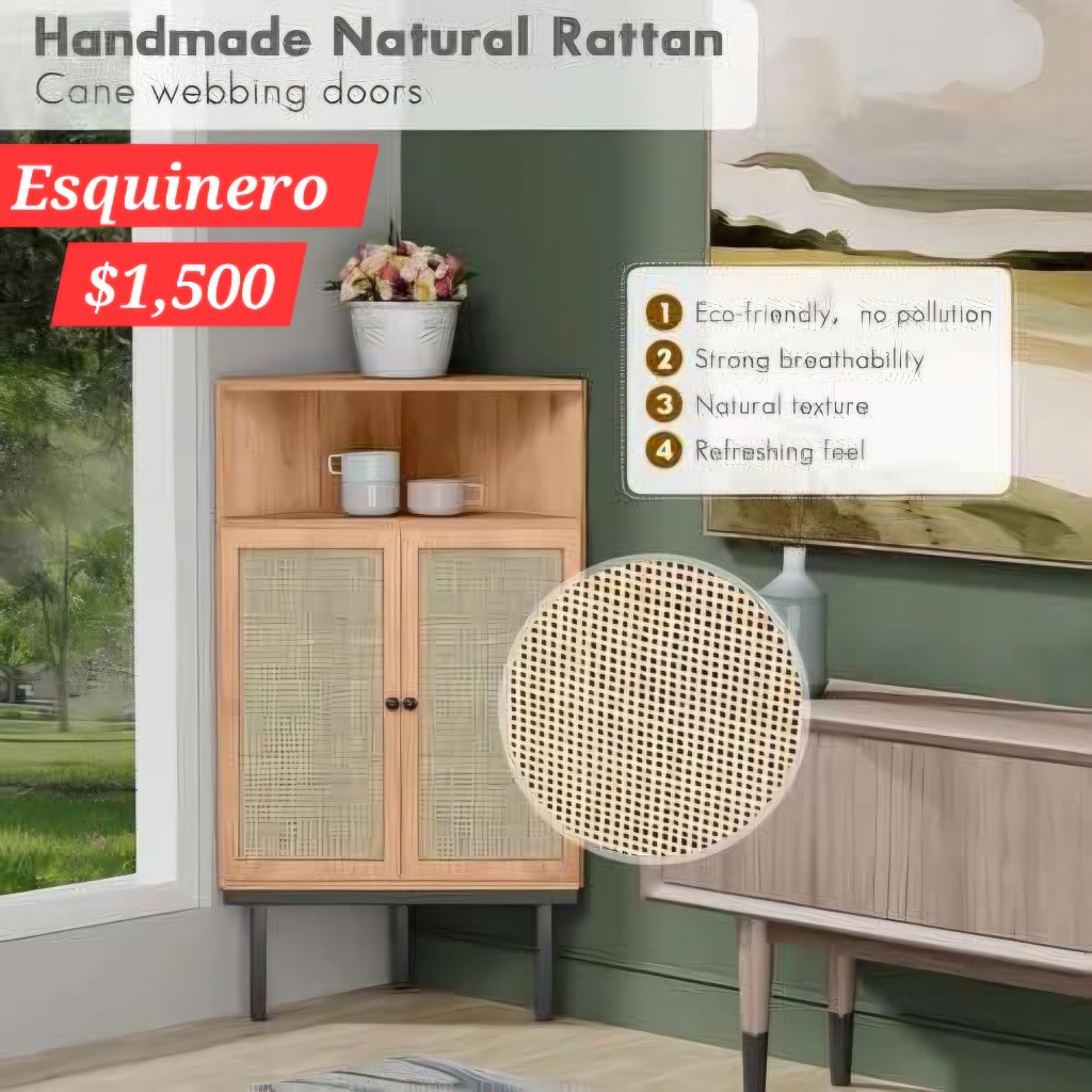 Esquinero natural rattan