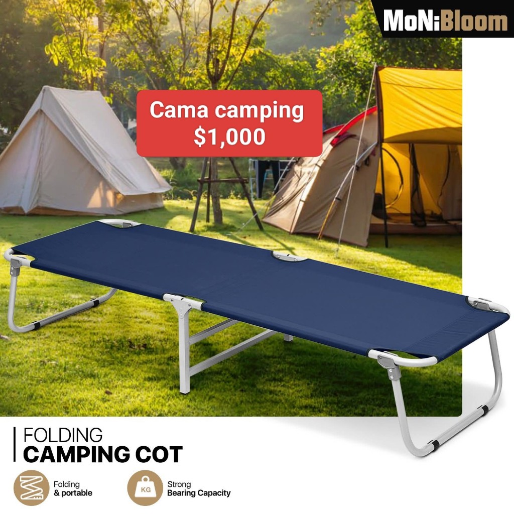 Cama camping azul