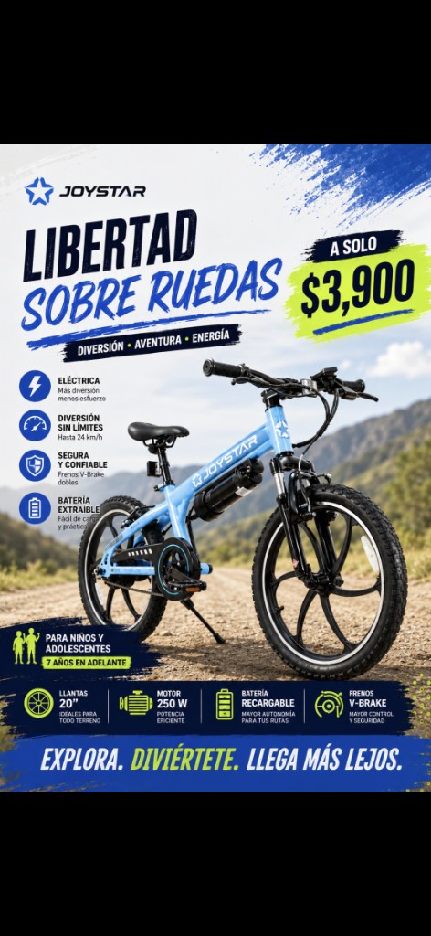 Bicicleta electrica azul