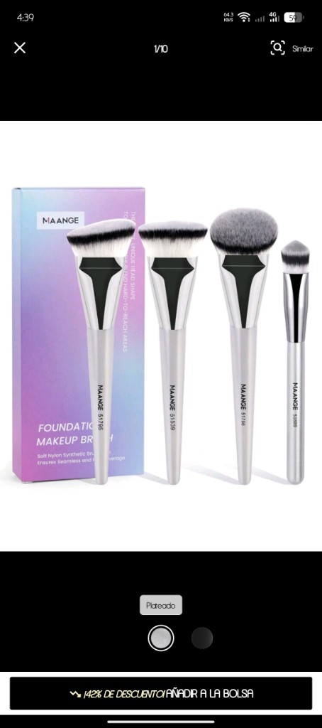 MAANGE set brochas 4 pc plateadas