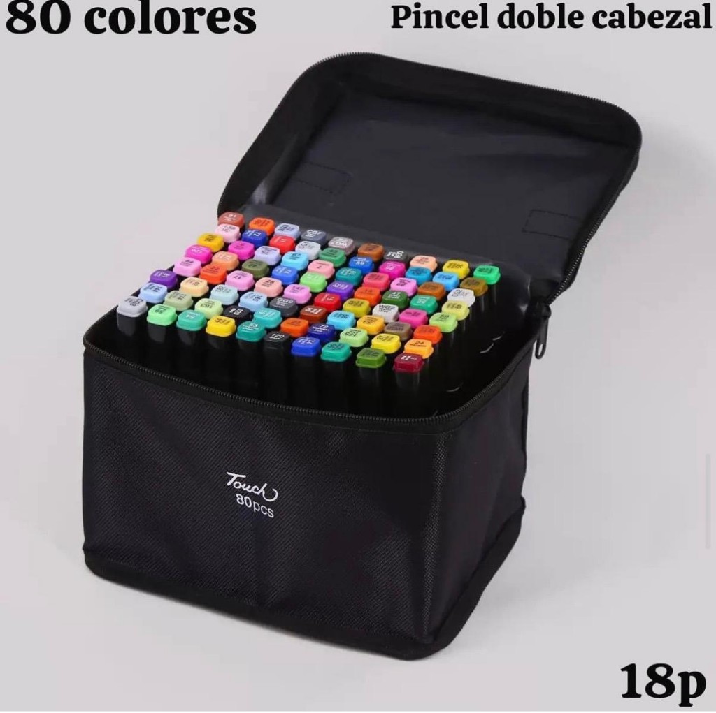 Pinceles 80 marcadores doble punta
