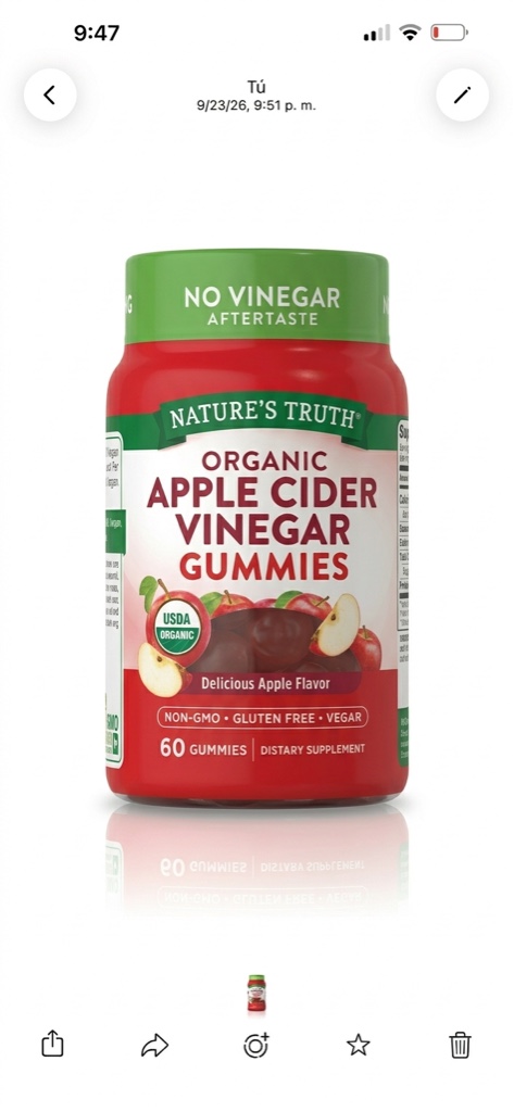 Nature's Truth Gummies vinagre de manzana