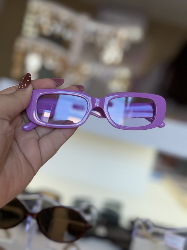 Gafas moradas rectangulares para niñas