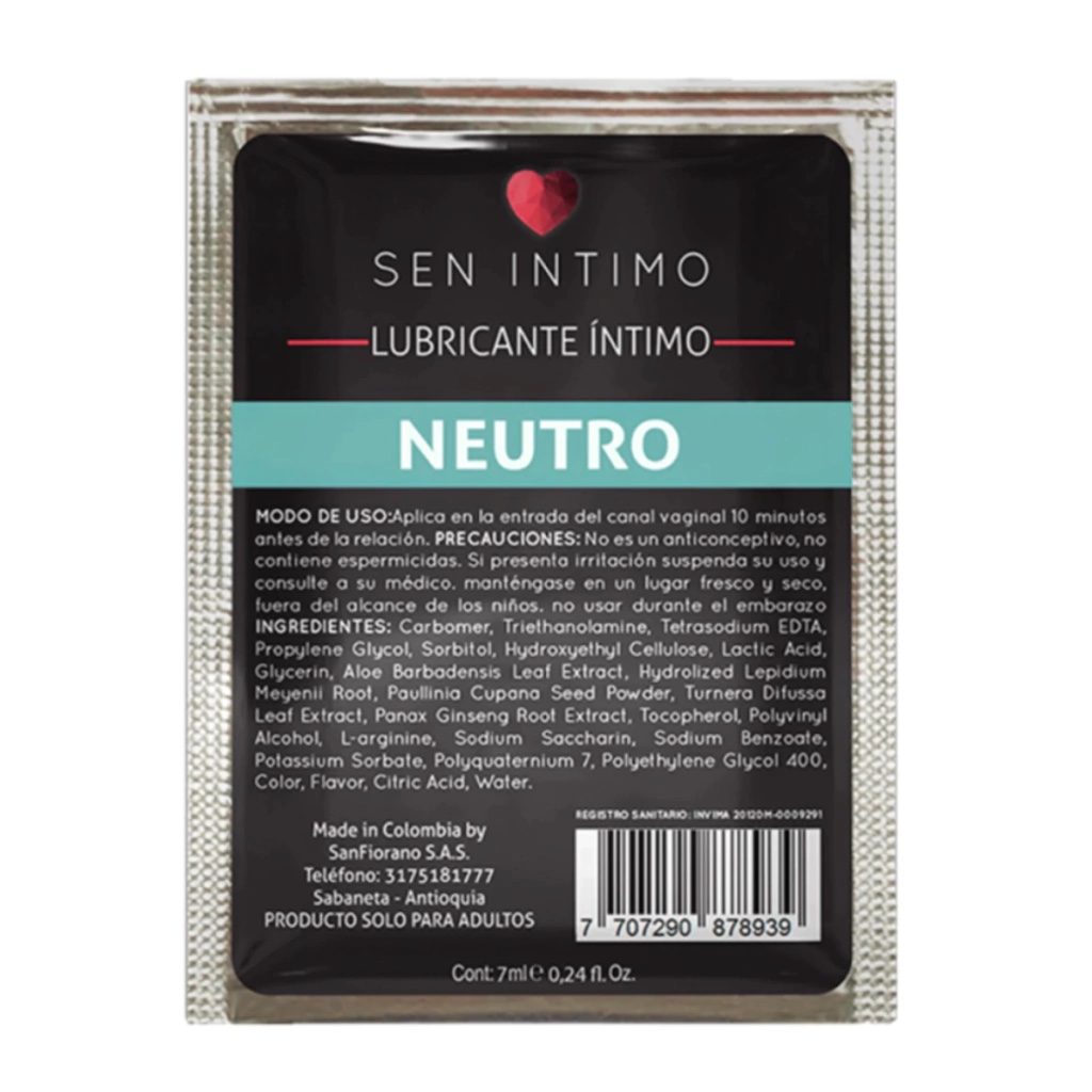 Sen Intimo lubricante neutro sobre