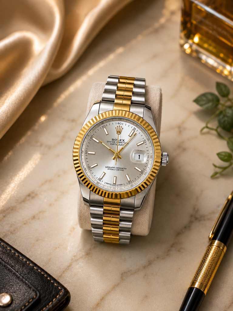 Rolex dorado y plateado reloj