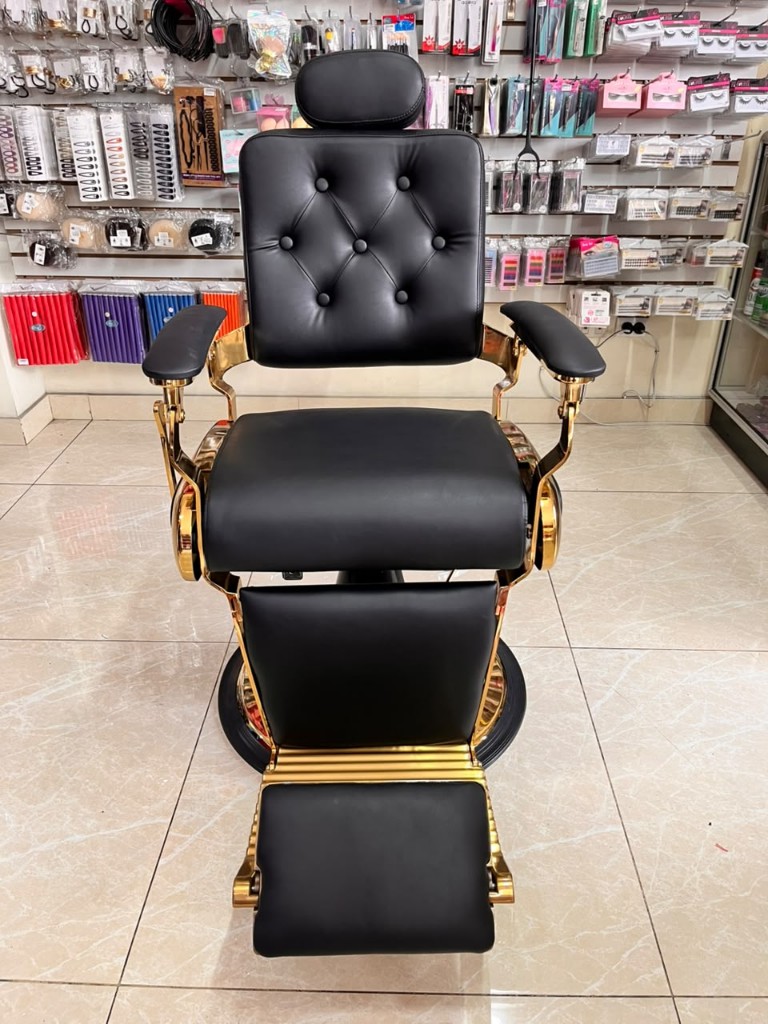 Sillon barberia negro dorado