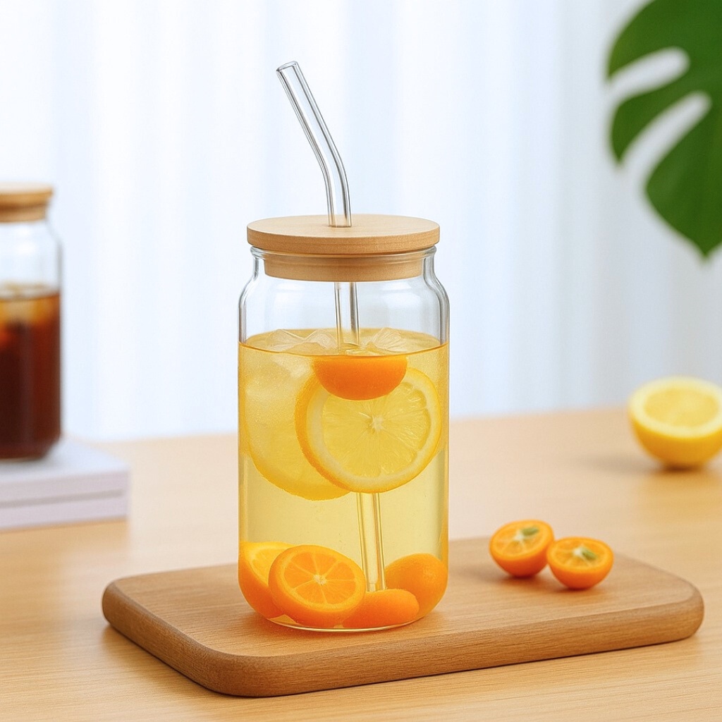 Vaso Tipo Frasco Tapa de Madera