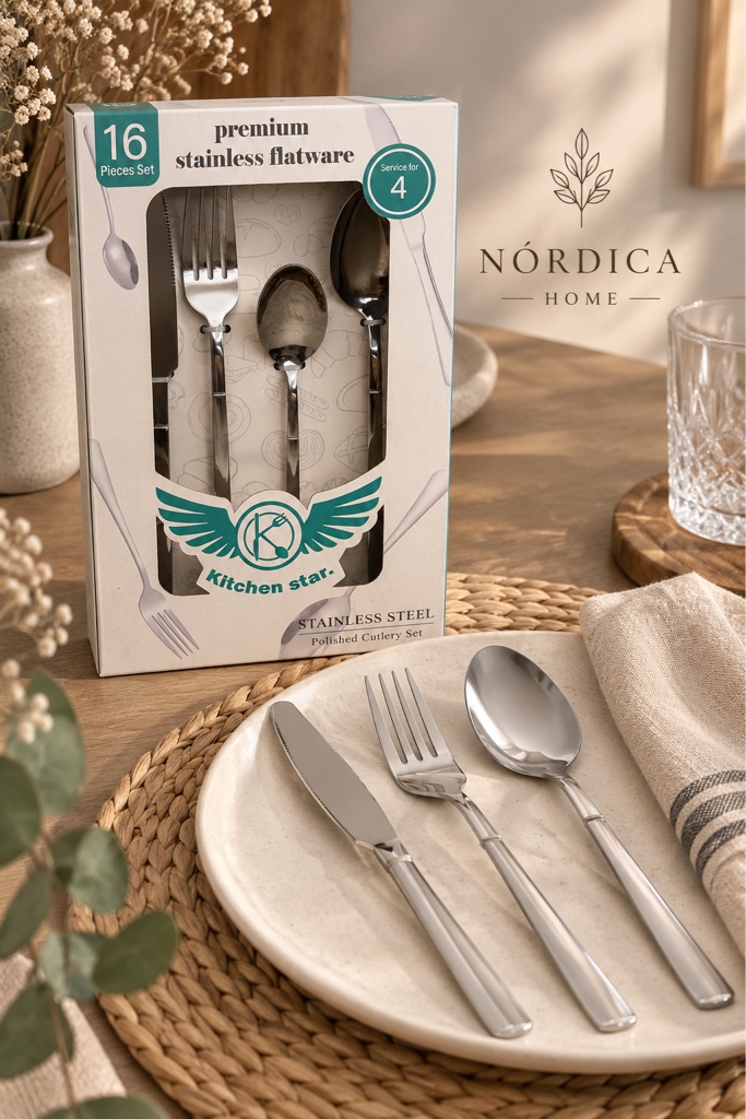 Cubiertos Croma Premium 16 piezas