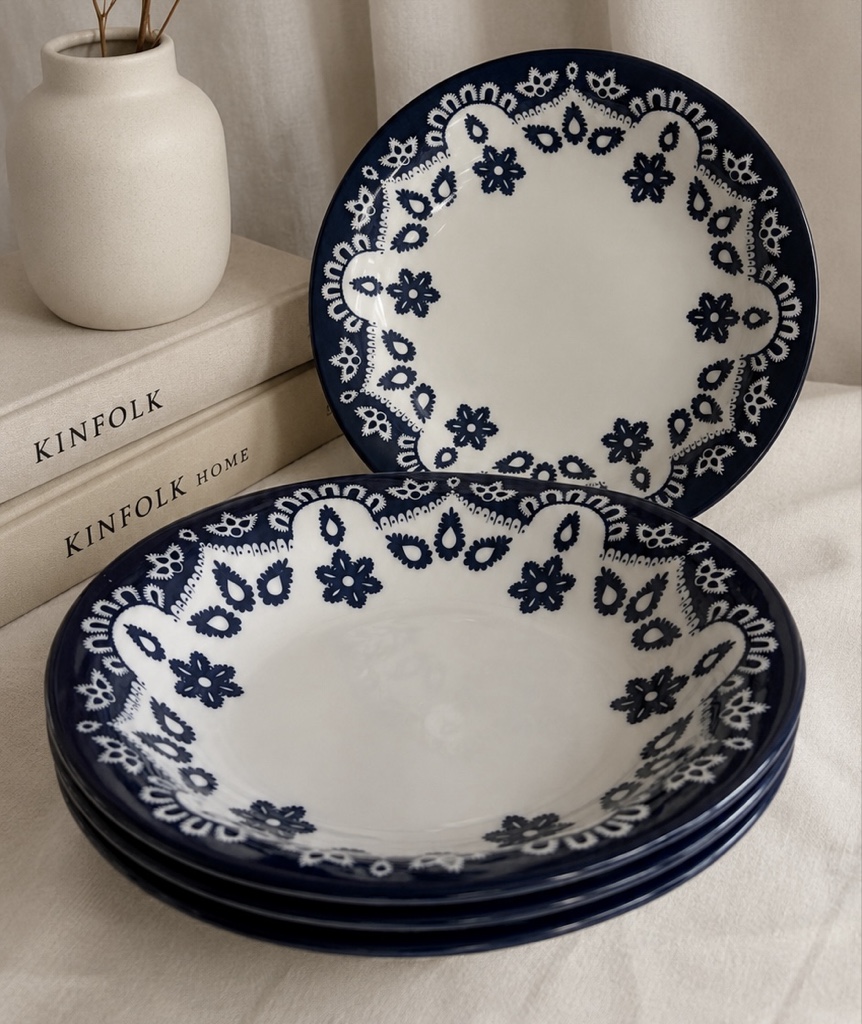 Plato Hondo Diseño Azul 25cm