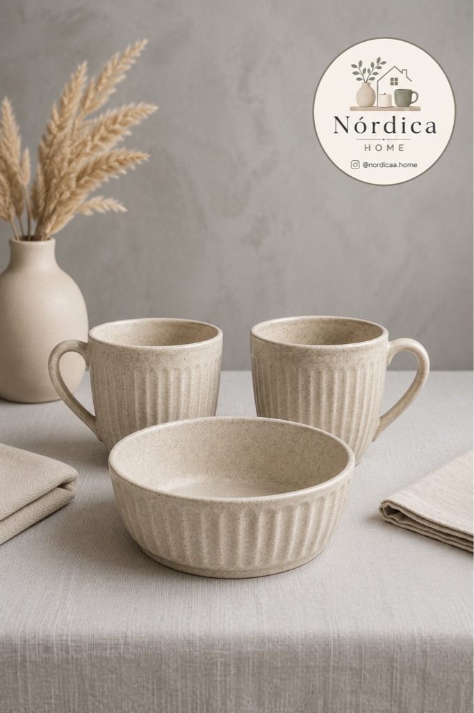 Taza + Cazuela Cerámica Granito