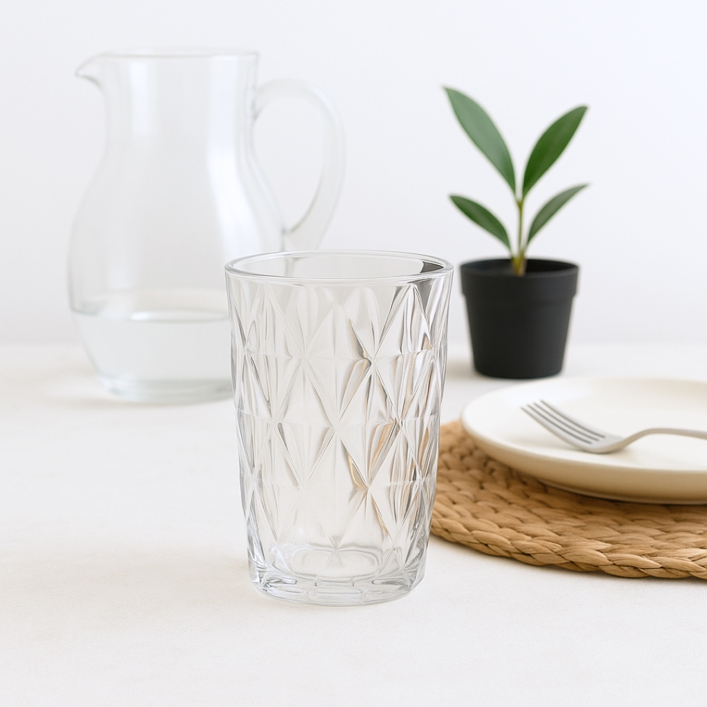 Vaso Rombo de Vidrio x 6 Unidades