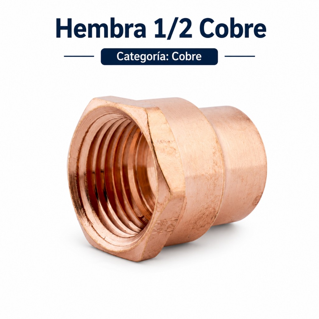 Hembra 1/2 cobre