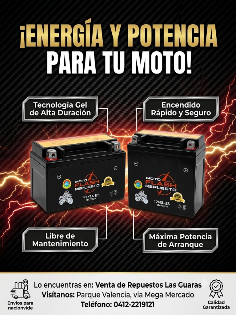 Moto Flash batería negra