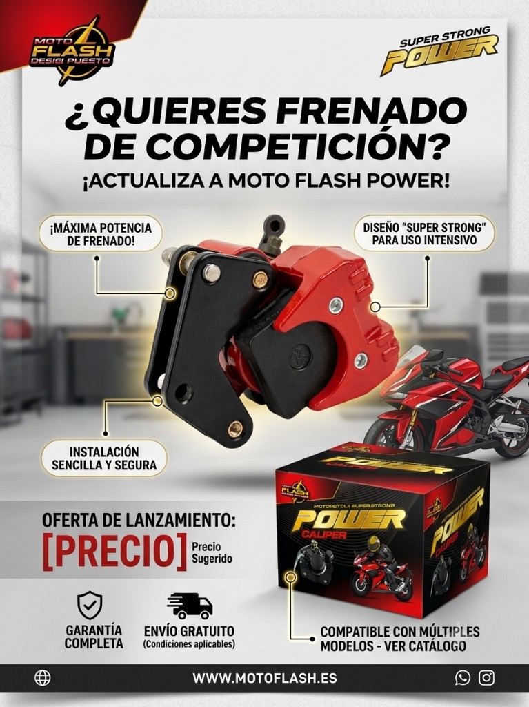 Moto Flash Power caliper rojo