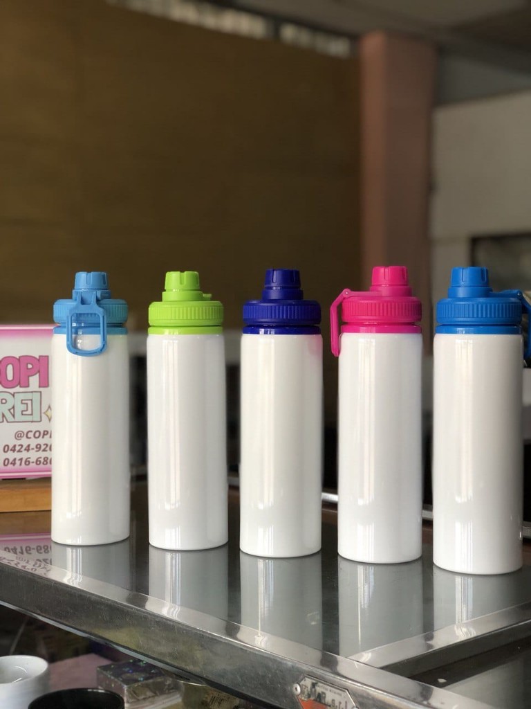 TERMOS PERSONALIZADOS DE ALUMINIO TAPAS DE COLORES