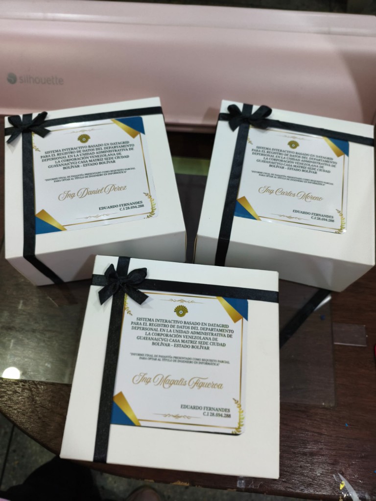 CAJAS PARA PRESENTACIÓN DE TESIS