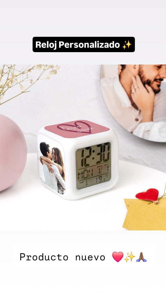 Reloj personalizado cubo blanco