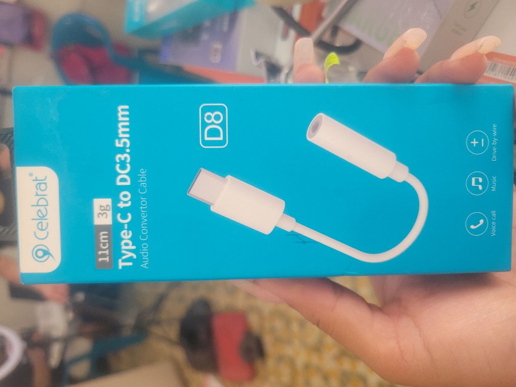 Celebrat cable audio Type-C a DC3.5mm blanco