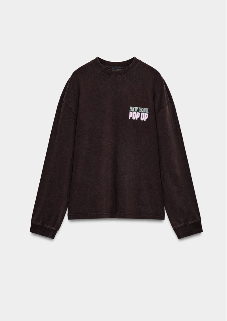 Maroon graphic long sleeve tee