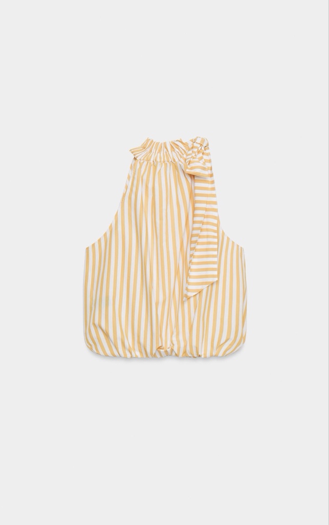 Striped ruffle blouse