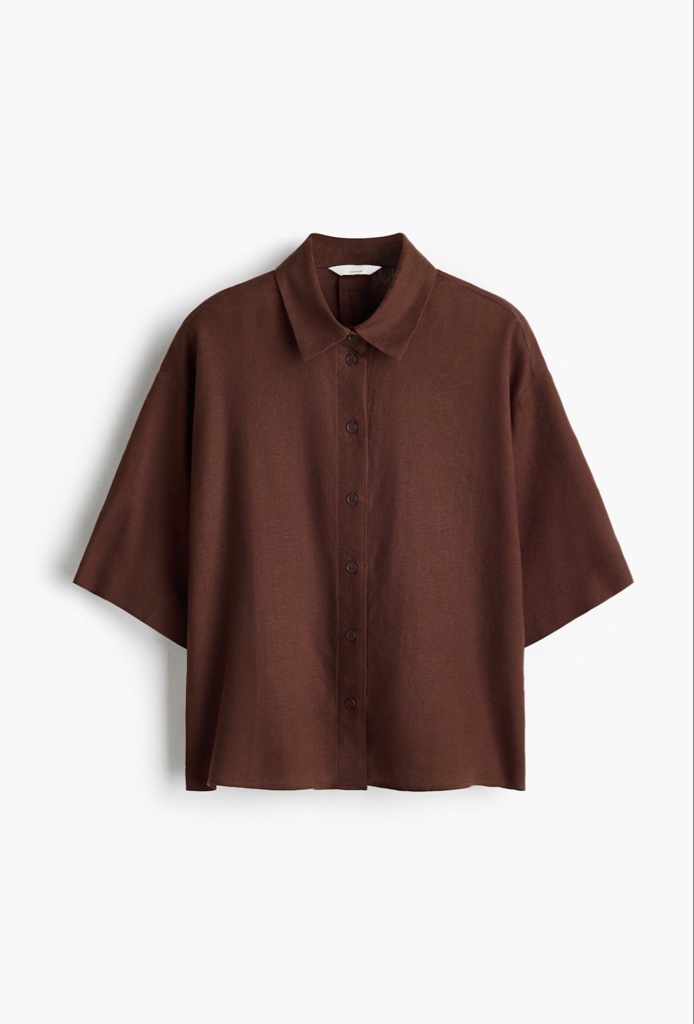 Brown button-up shirt