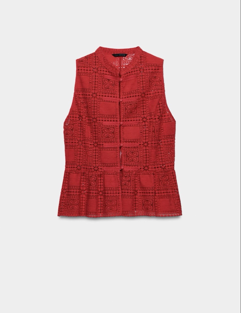 Red sleeveless vest