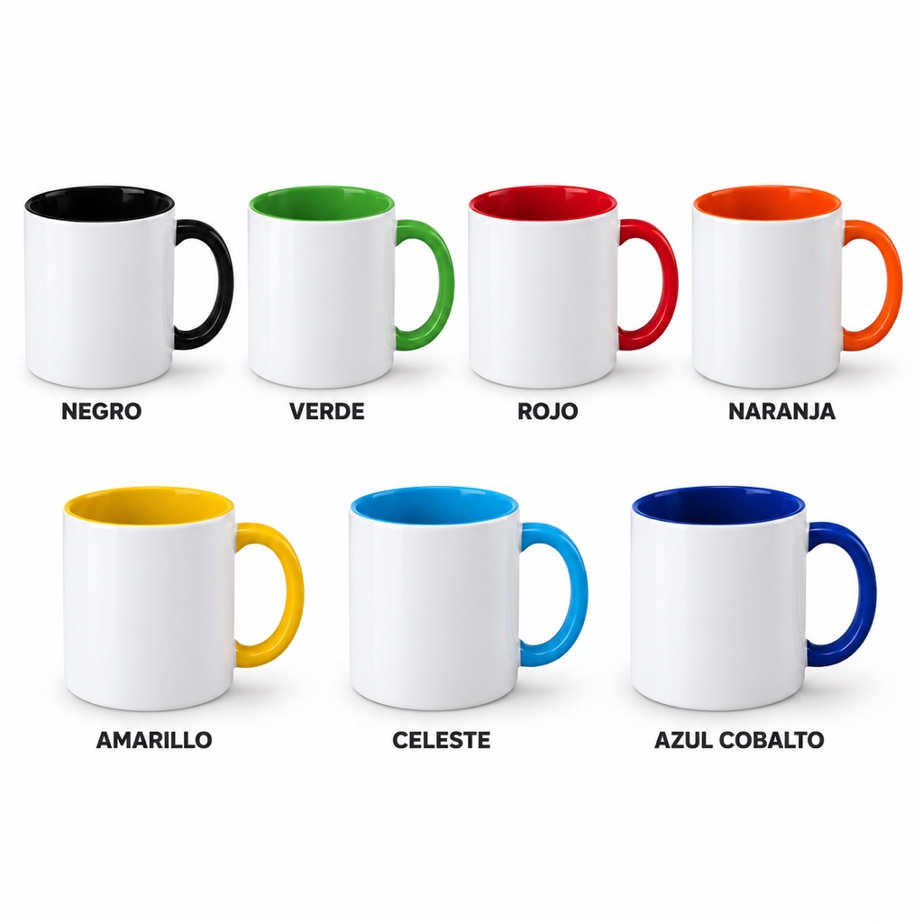 TAZAS CON ASA Y FONDO DE COLOR