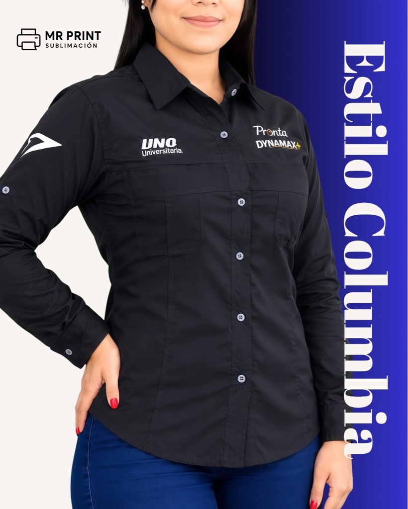CAMISA ESTILO COLUMBIA CONF CON TU LOGO BORDADO