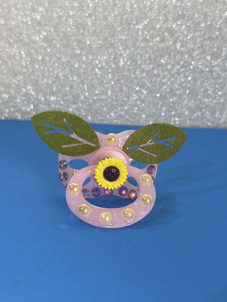 Chupeta floral rosa