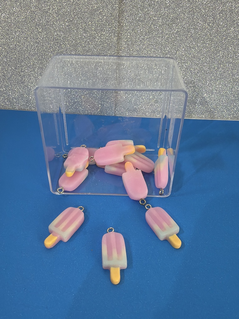 Pingente Resina picolé rosa - uni