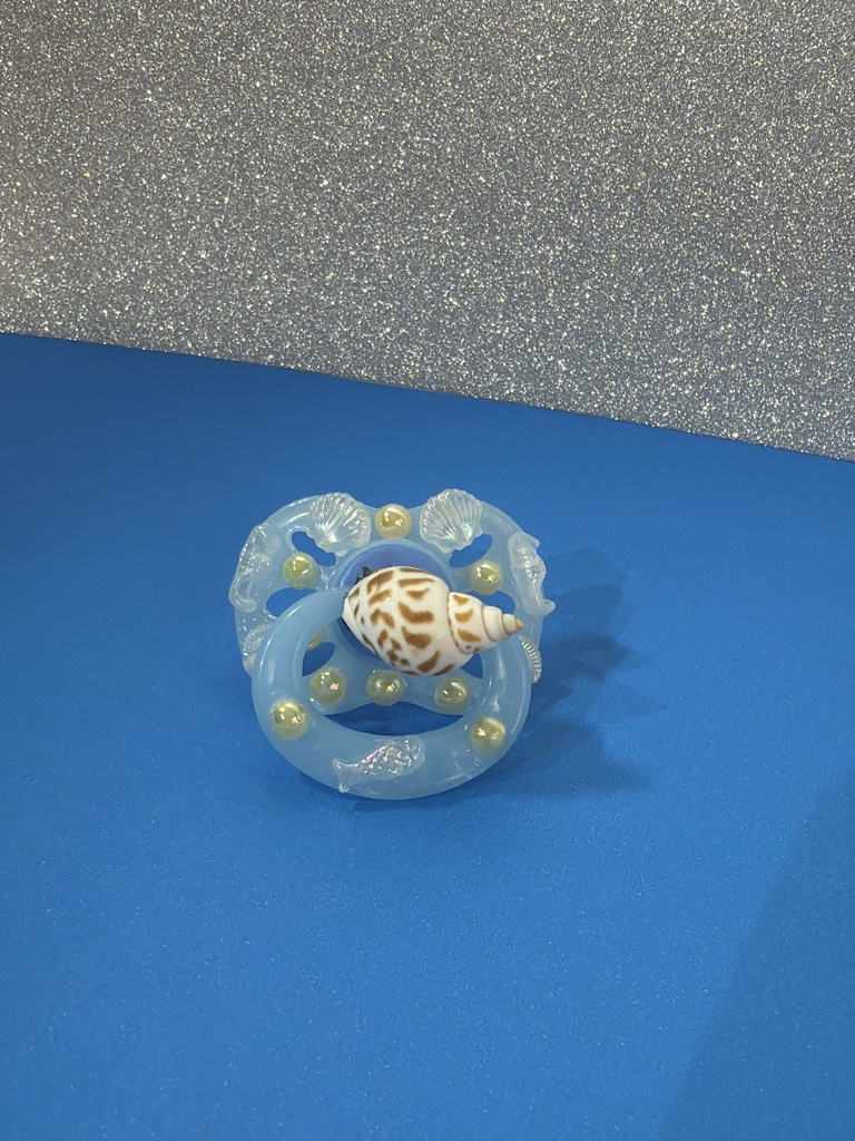 Chupeta decorativa azul concha