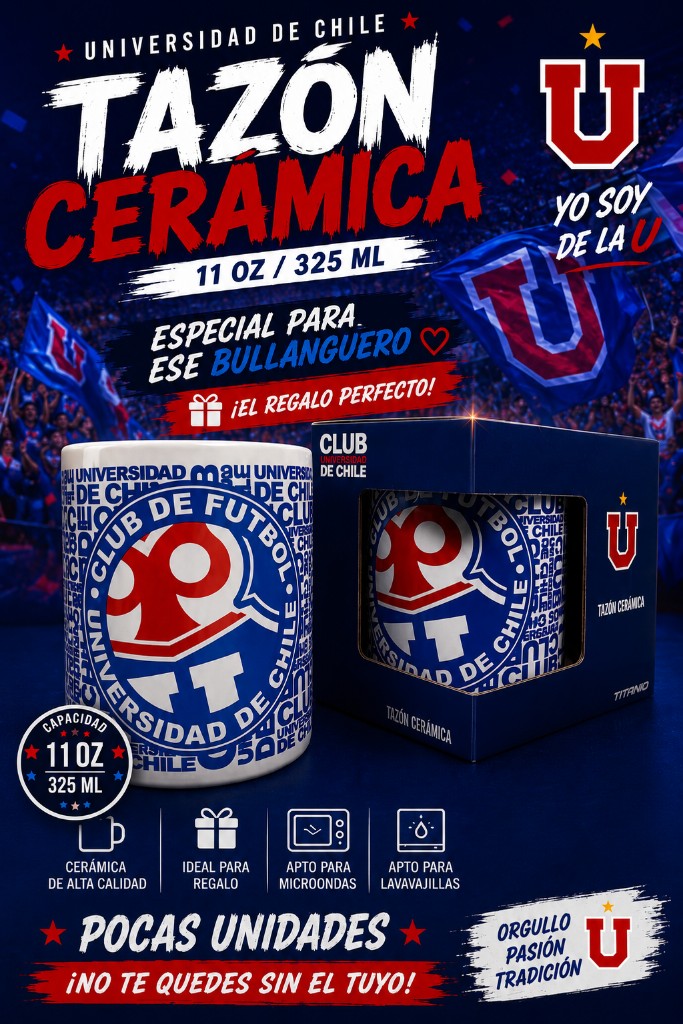 Tasa Universidad de Chile tazon 11oz ceramica