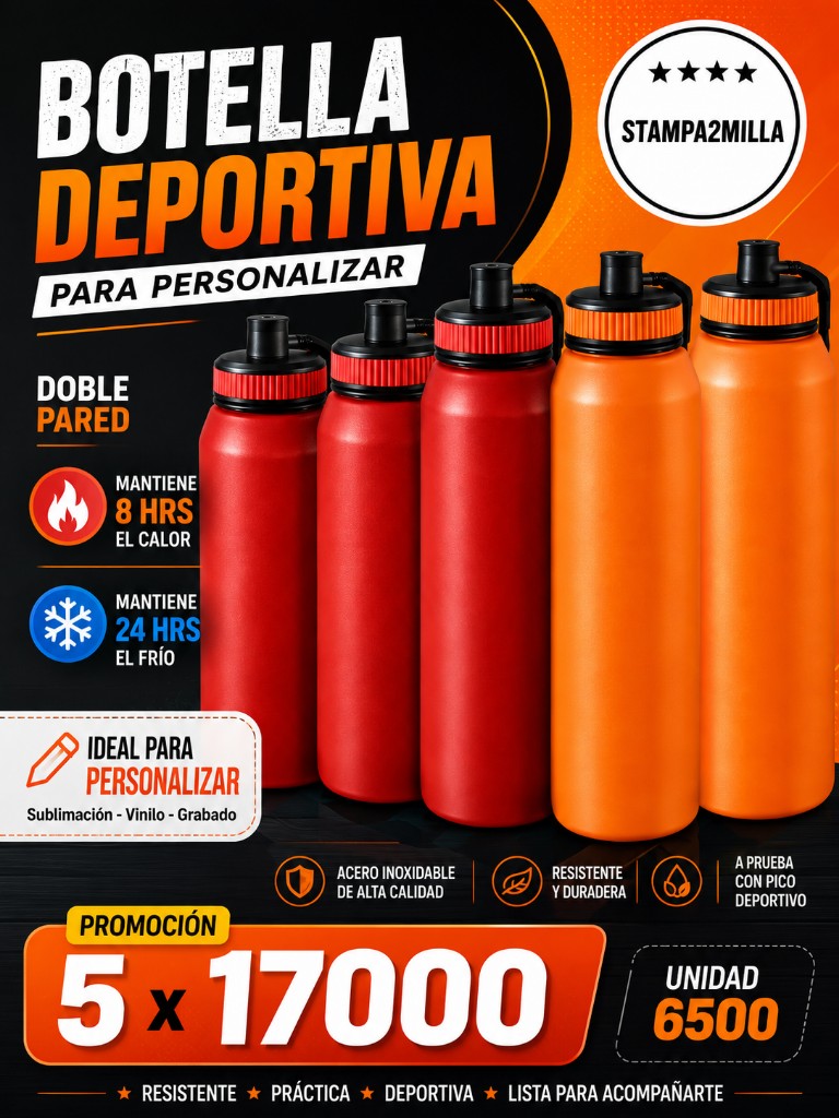 Botella deportiva  naranja