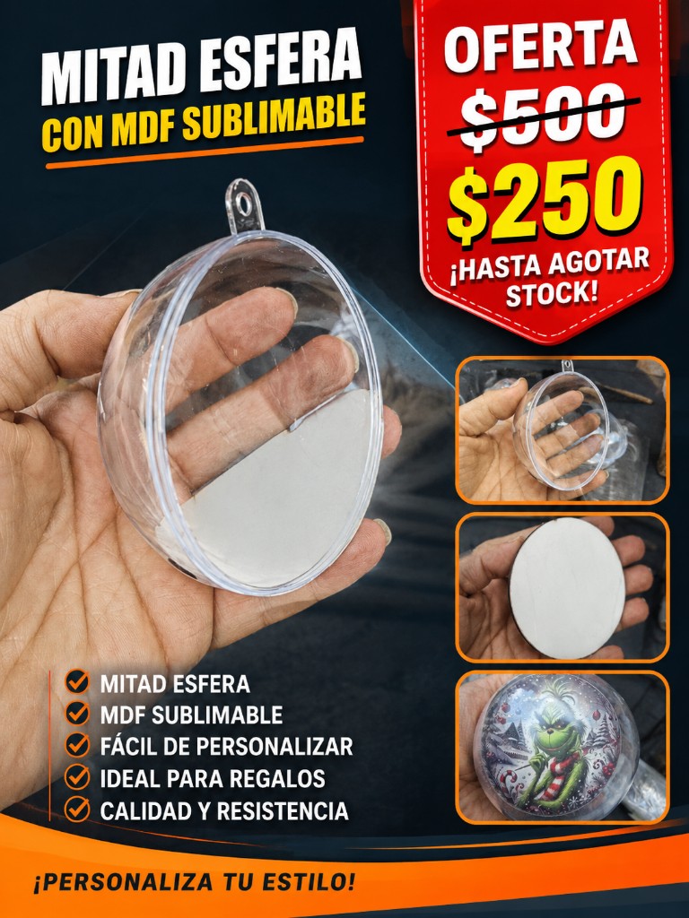 Mitad esfera MDF