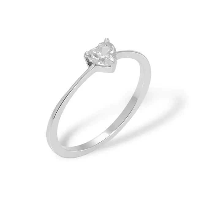 M.AN0608 - ANEL SOLITARIO ZIRC CORACAO N.17