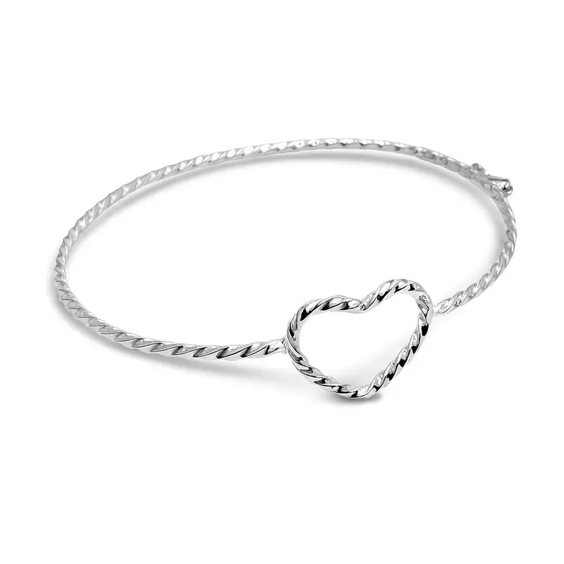 ADBRAC1034 - BRACELETE FIO TORCIDO C/ CORACAO VAZ