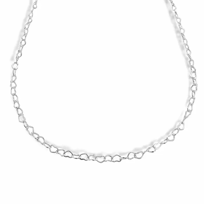 CO187T - CORRENTE ELO CORACOES CHATO FIO 040 45CM