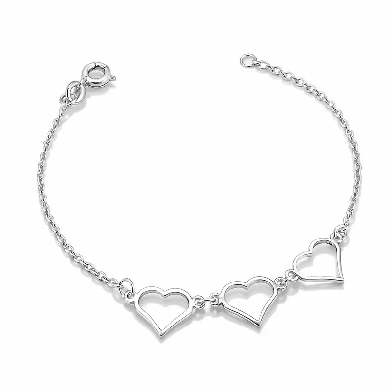 E252-PU - PULSEIRA 3 CORACAO VAZADO 18CM
