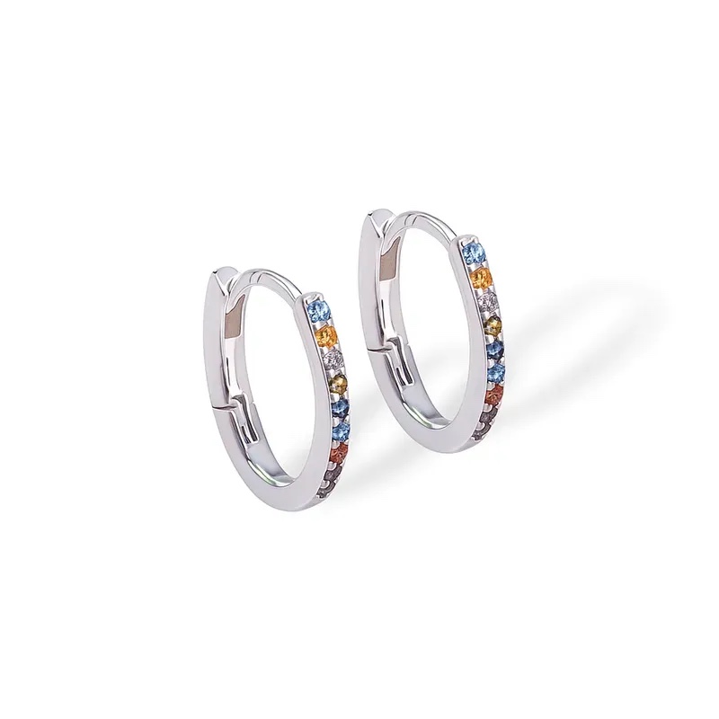 BB084.14 - ARGOLA OVAL CRAV CRISTAL/COLOR 14MM
