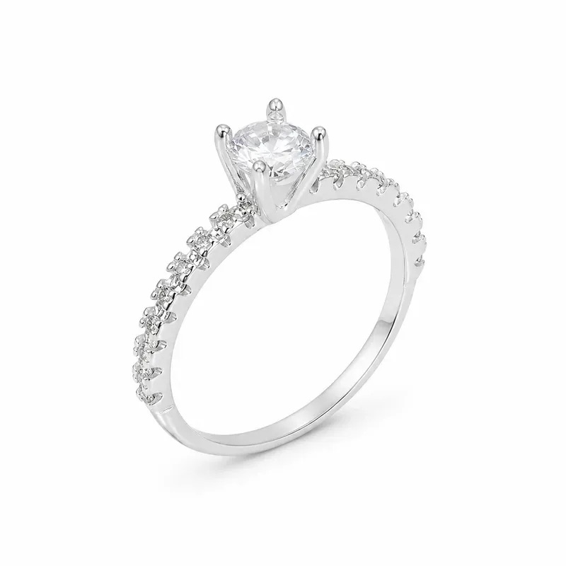 A3108 - ANEL SOLITÁRIO ZIRC 4MM LATERAIS CRAV N. 17