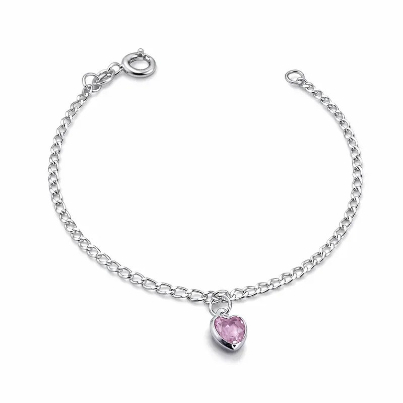 E225-INF - PULSEIRA INFANTIL ZIRC CORACAO 5MM 14CM