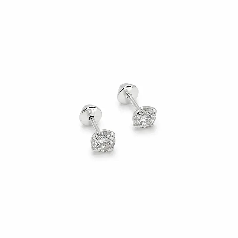 RG403M - BRINCO BABY REDONDO MOISSANITE 4MM CRISTAL