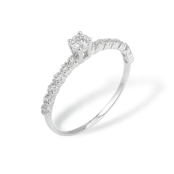 M.AN0186 - ANEL SOLITARIO 4MM C/ CRAV LATERAL CRAV N. 22