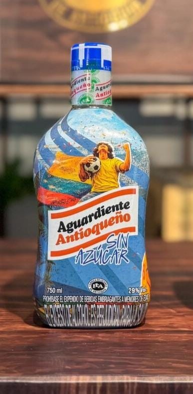 BOTELLA AGUARDIENTE AZÚL
