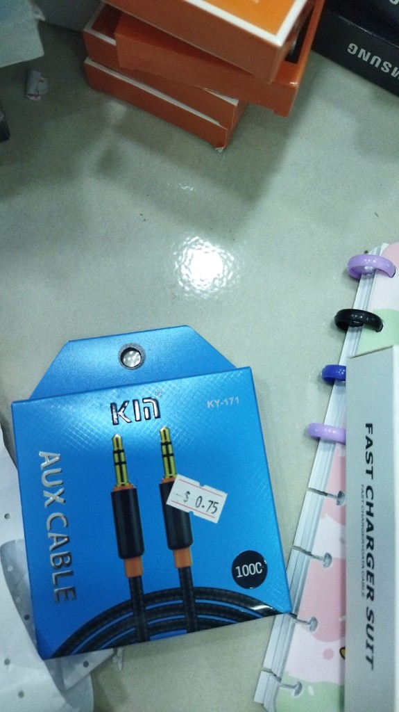 Cable doble audio azul