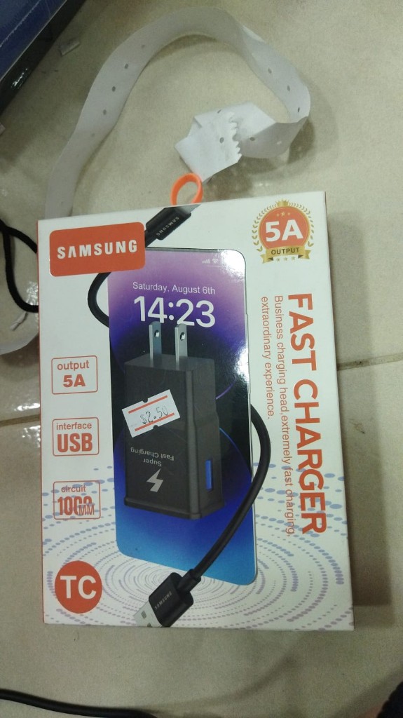 Samsung cargador rapido negro