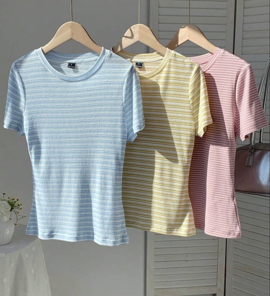 Camiseta rayas pastel