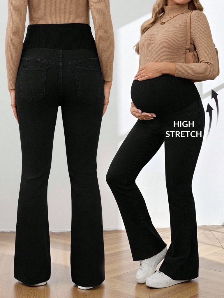 Pantalón maternidad negro stretch