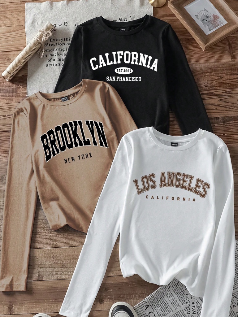 Camiseta manga larga California negra