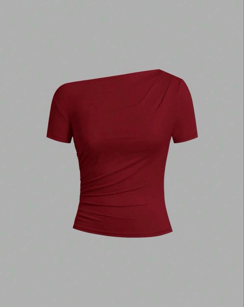 Blusa  manga corta asimétrica 3 colores disponibles